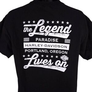 Harley Davidson T Shirt Mens Size Large Black Paradise Portland Oregon